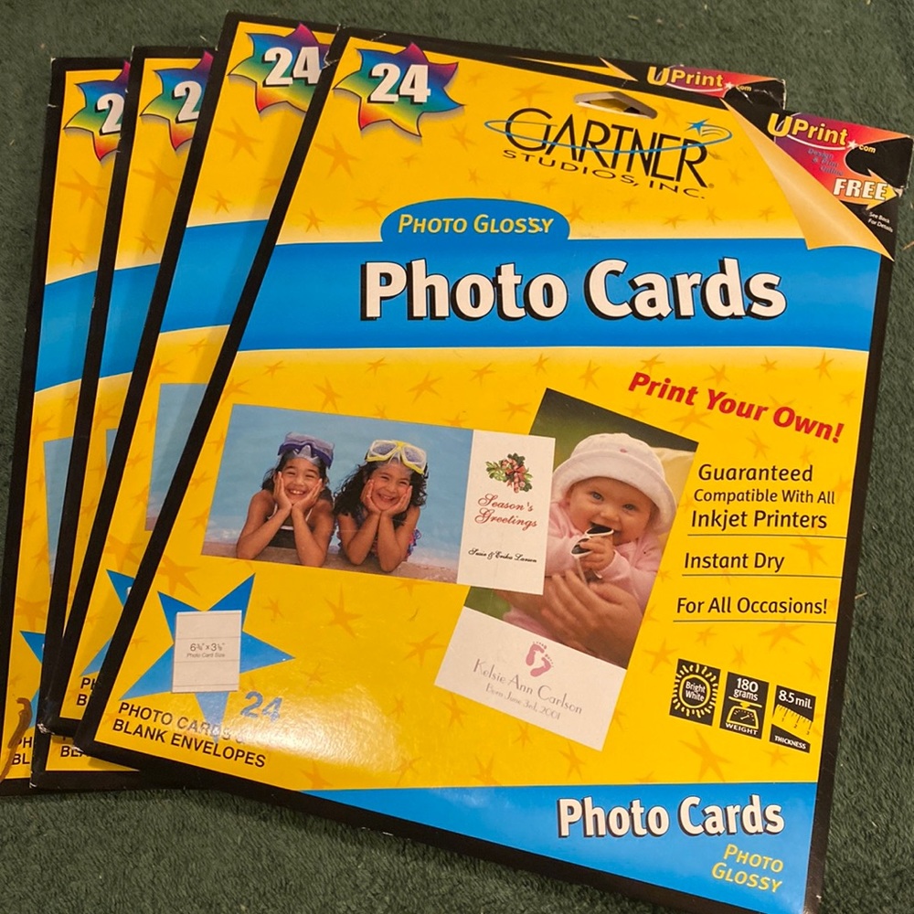NWT Four packages of Gartner Studios “Print your Own” glossy Photo Cards